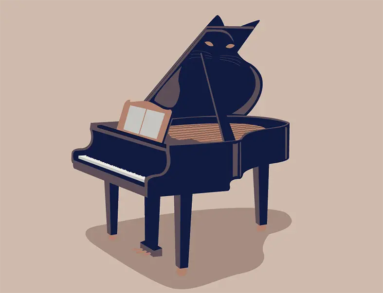 Illustration piano-chat